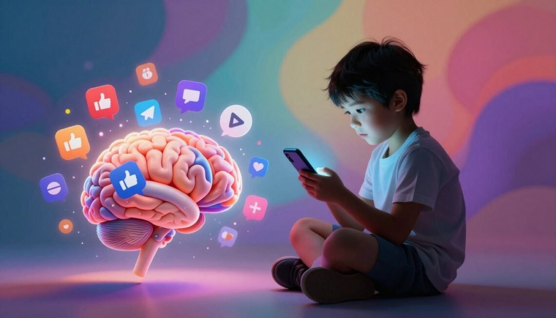 social media kids brain